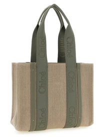 Chloé Medium Woody Shopping Bag Green