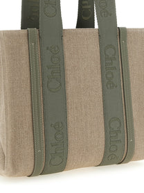 Chloé Medium Woody Shopping Bag Green