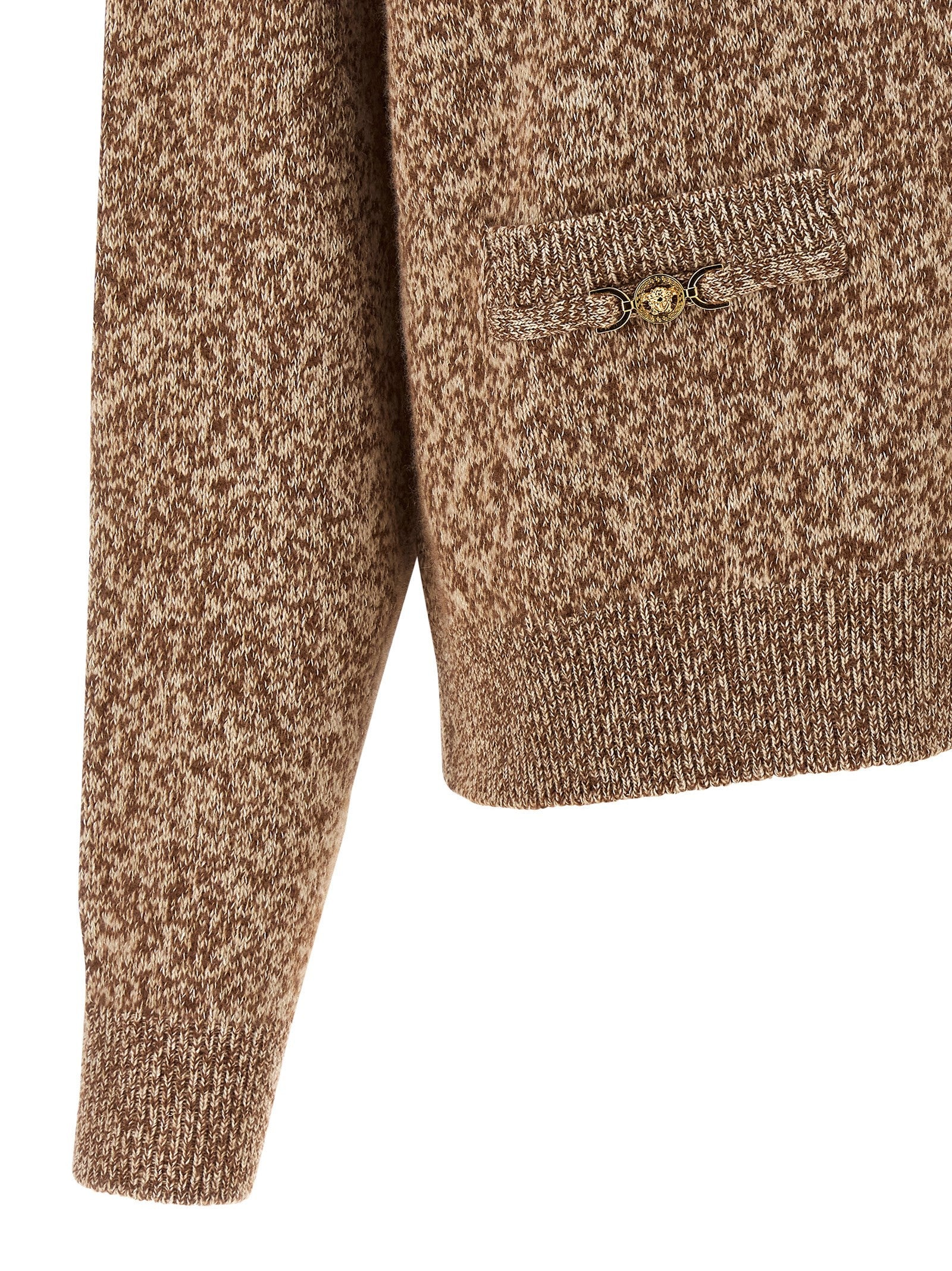 Versace Medusa Button Cardigan Beige