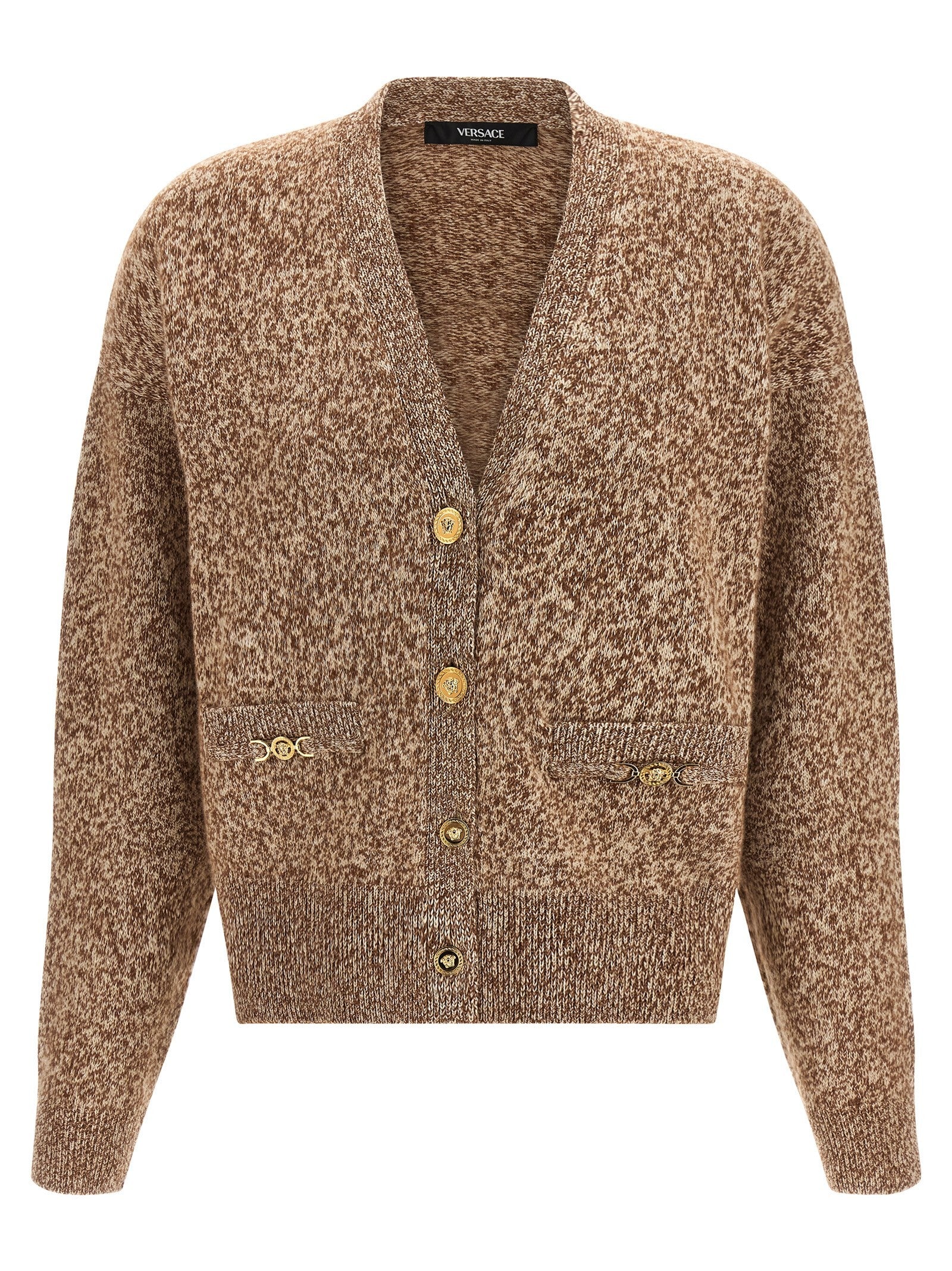 Versace Medusa Button Cardigan Beige