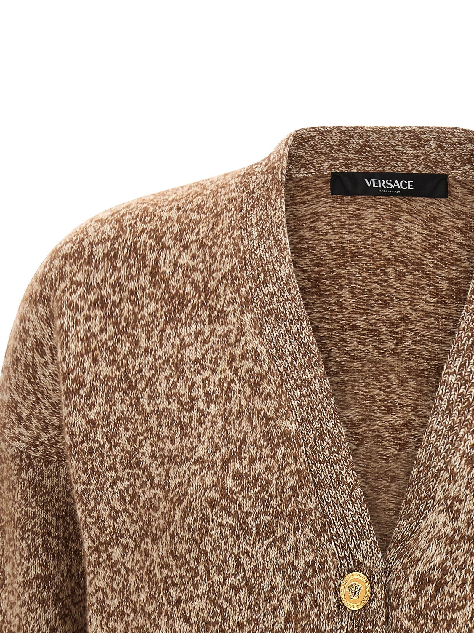 Versace Medusa Button Cardigan Beige