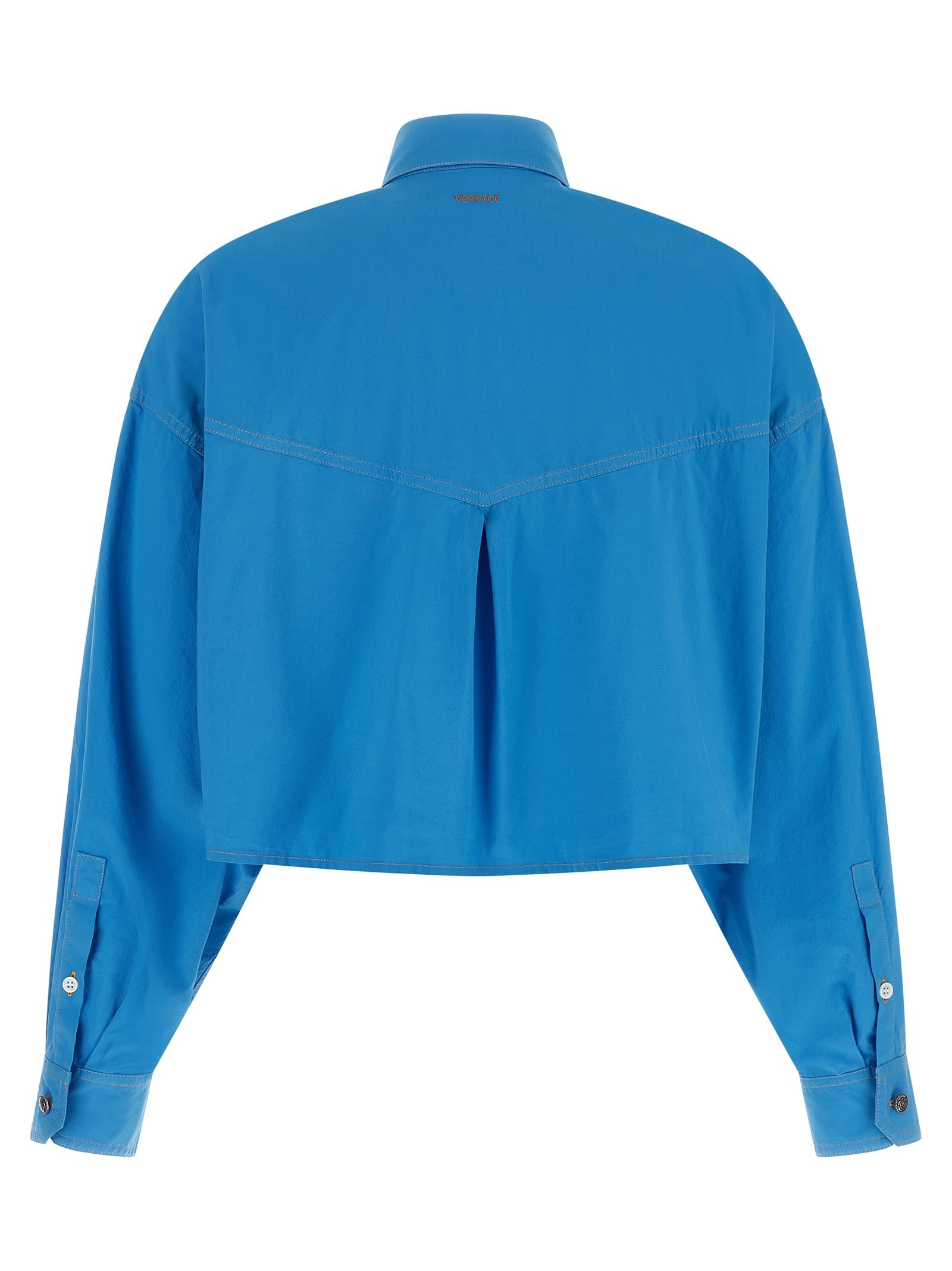 Versace Medusa Button Shirt Blue
