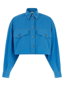 Versace Medusa Button Shirt Blue