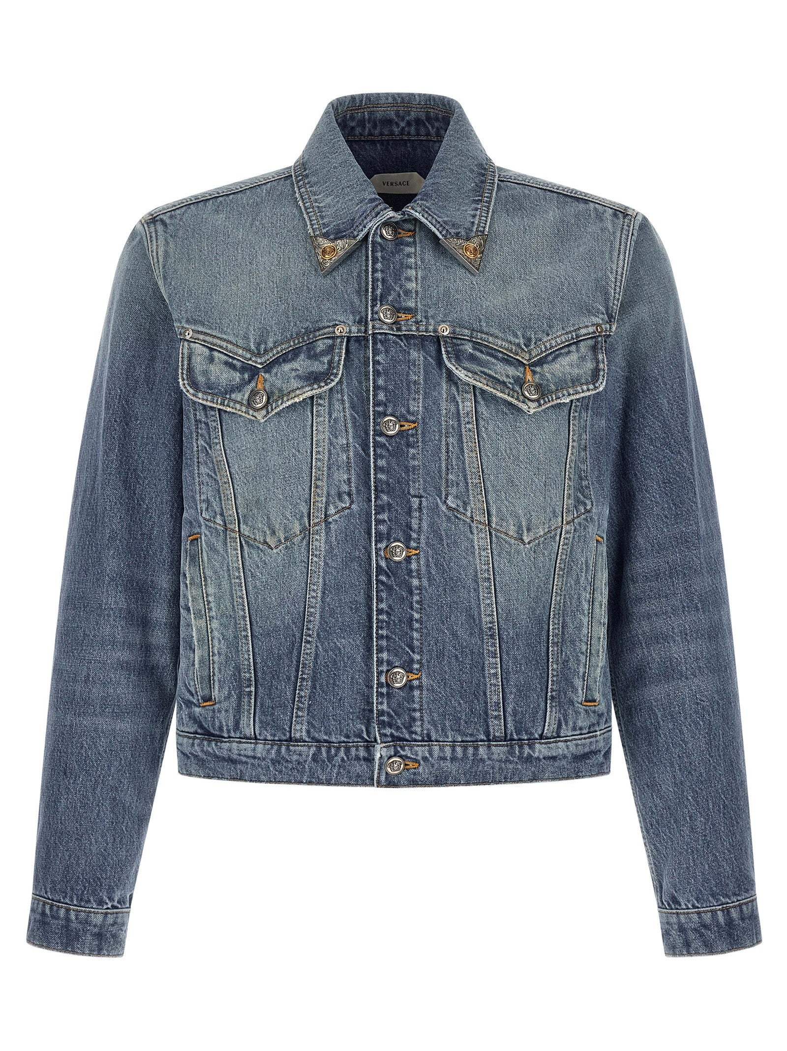 Versace Medusa Denim Jacket Blue
