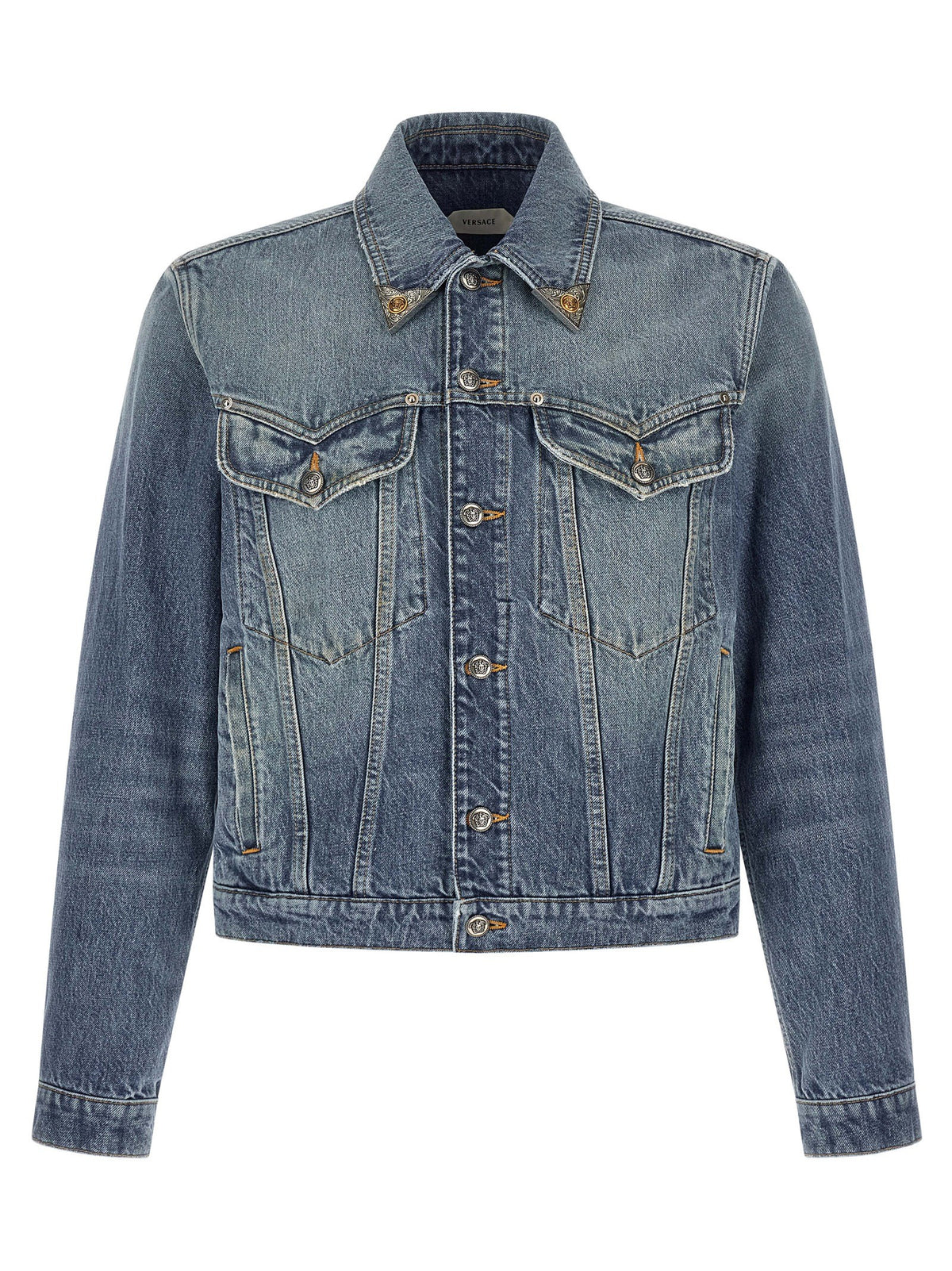 Versace Medusa Denim Jacket Blue