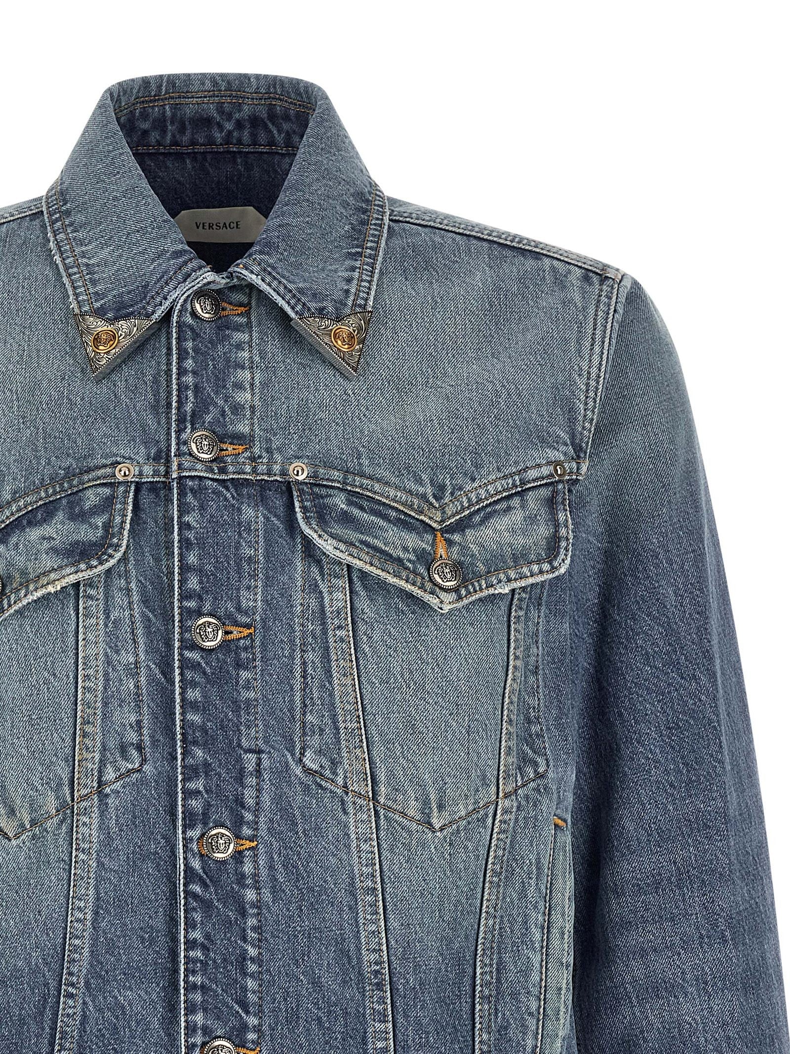 Versace Medusa Denim Jacket Blue