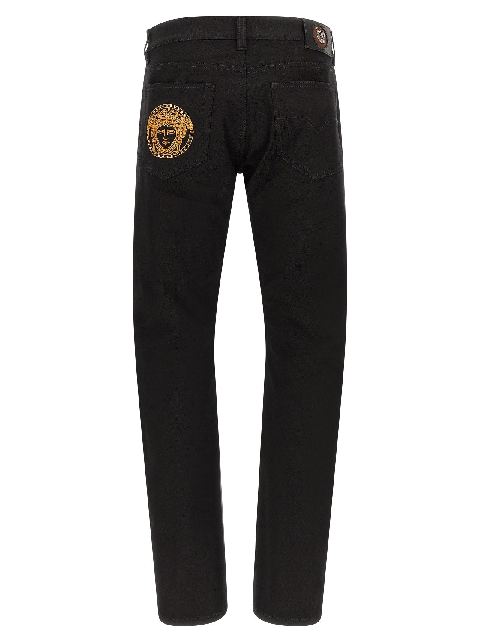 Versace Medusa Embroidery Jeans Black