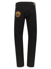 Versace Medusa Embroidery Jeans Black