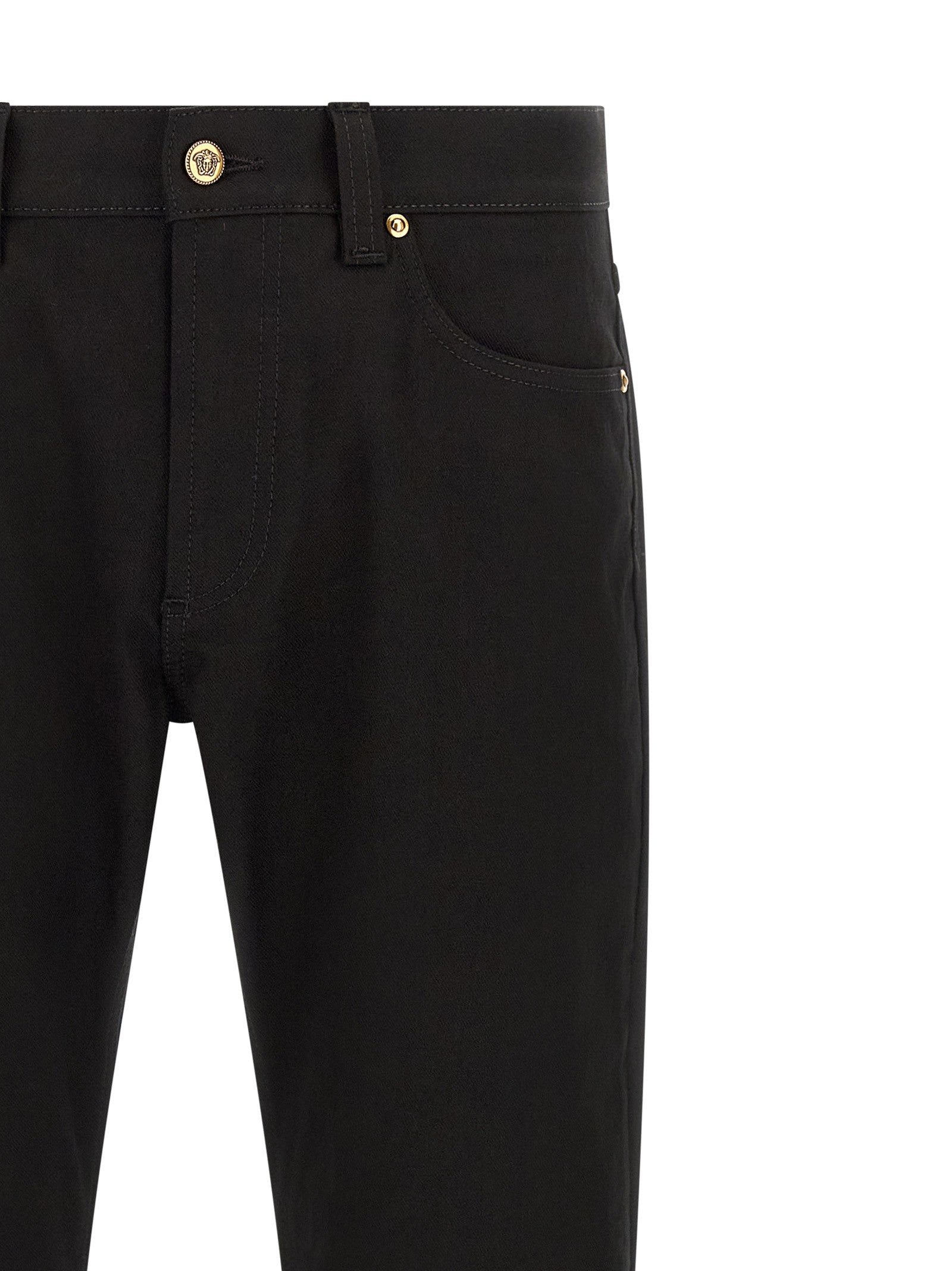 Versace Medusa Embroidery Jeans Black