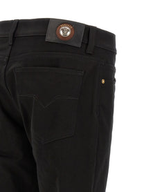 Versace Medusa Embroidery Jeans Black