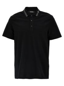 Versace Medusa Embroidery Polo Shirt Black