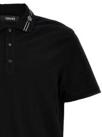 Versace Medusa Embroidery Polo Shirt Black