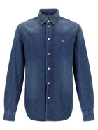 Versace Medusa Patch Shirt Blue