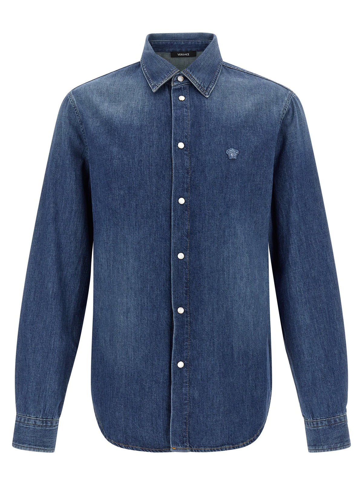 Versace Medusa Patch Shirt Blue