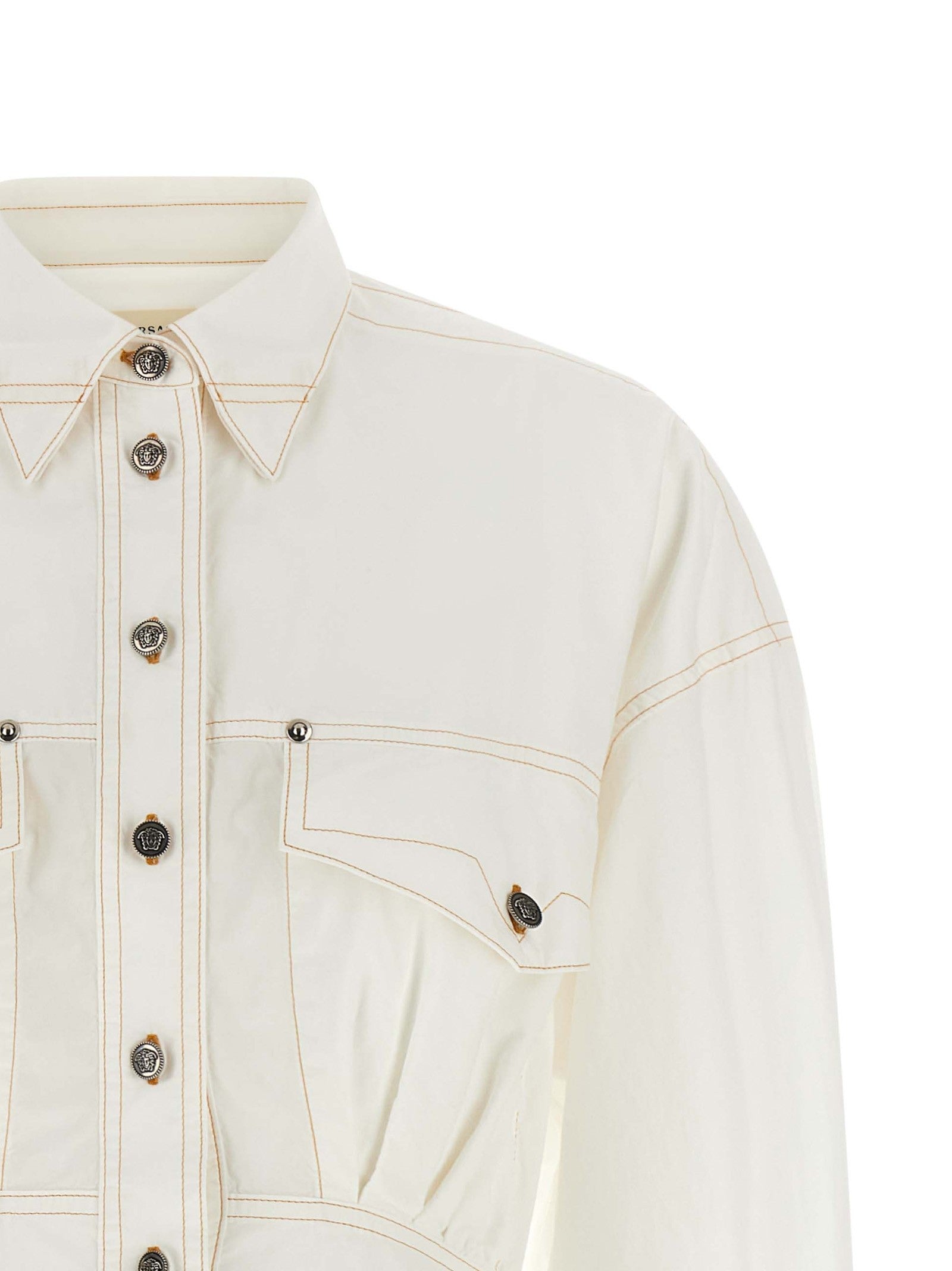 Versace Medusa Shirt Dress White
