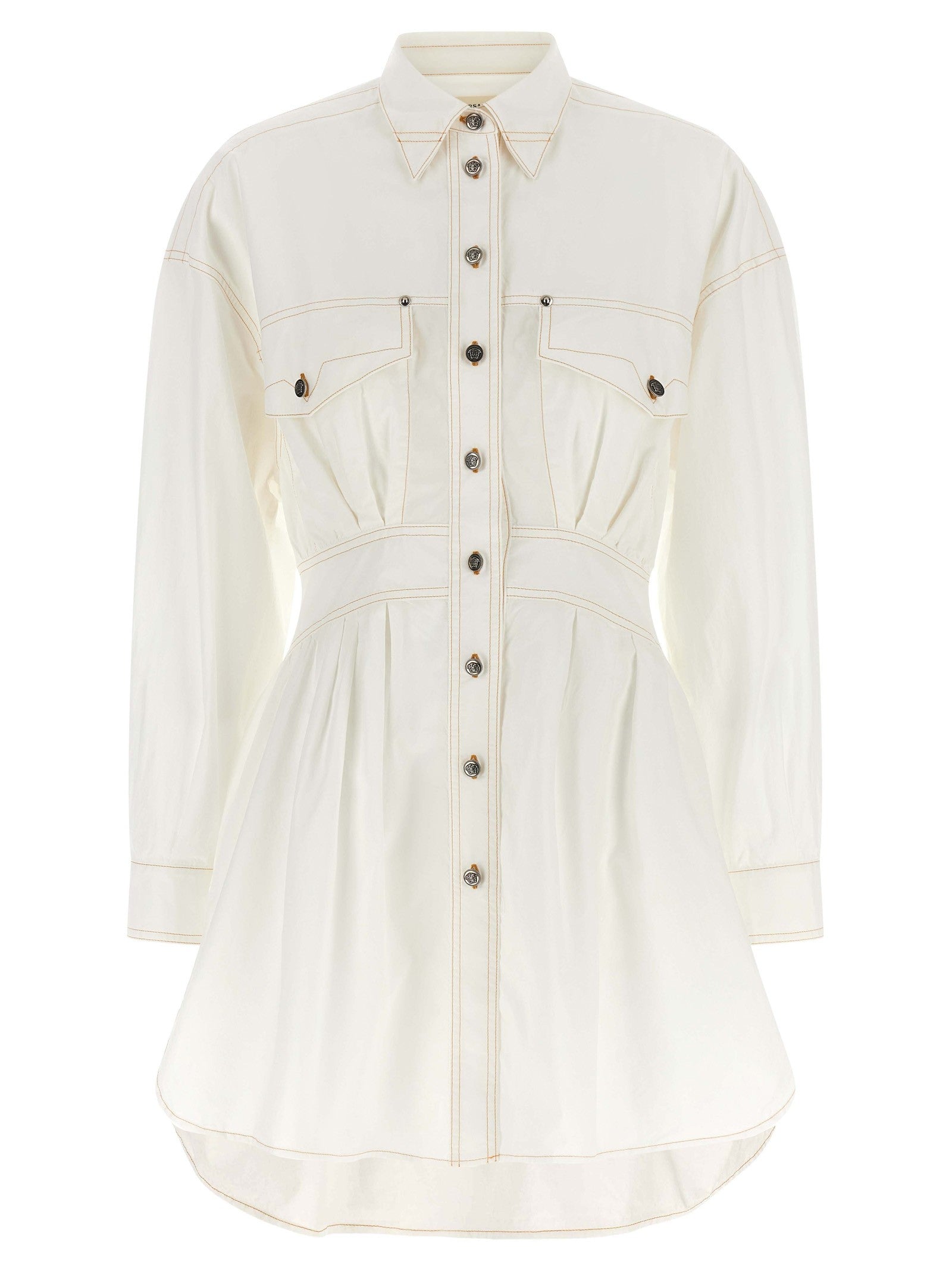 Versace Medusa Shirt Dress White