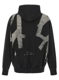 44 LABEL GROUP Mega Patchwork Hoodie Black