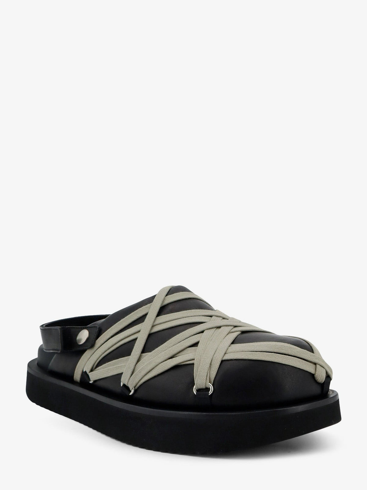 Rick Owens Men's Megalace Leather Sandals Black