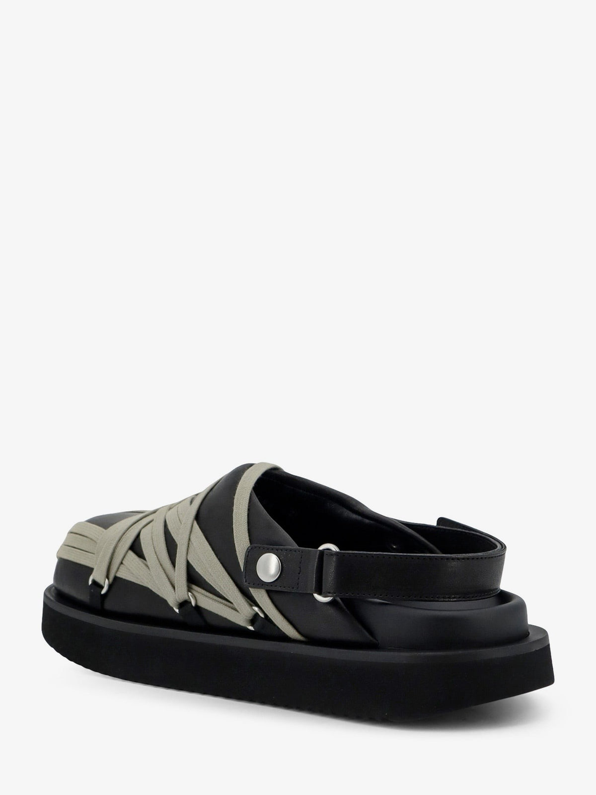 Rick Owens Men's Megalace Leather Sandals Black