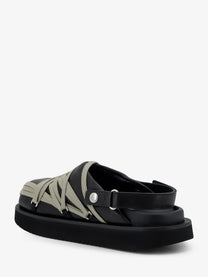 Rick Owens Men's Megalace Leather Sandals Black