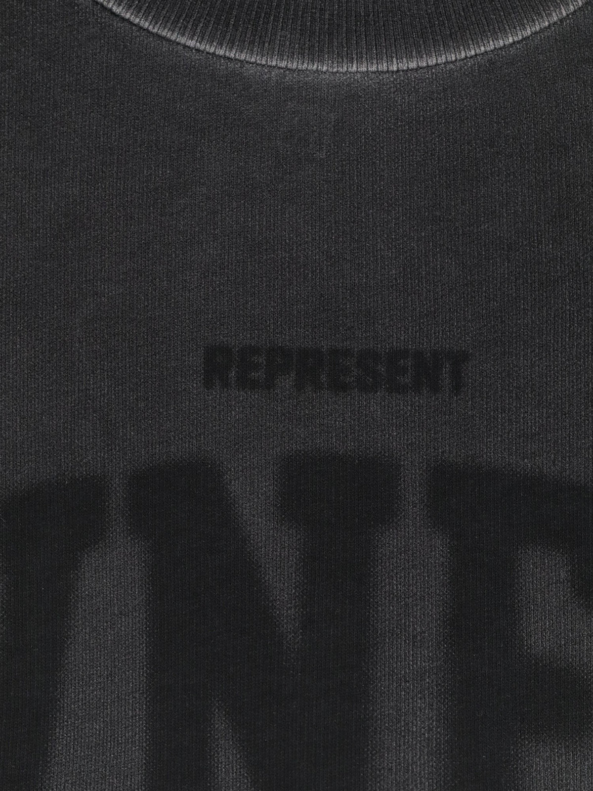 Represent Men's Melange Cotton Sweatshirt Black, view 3
