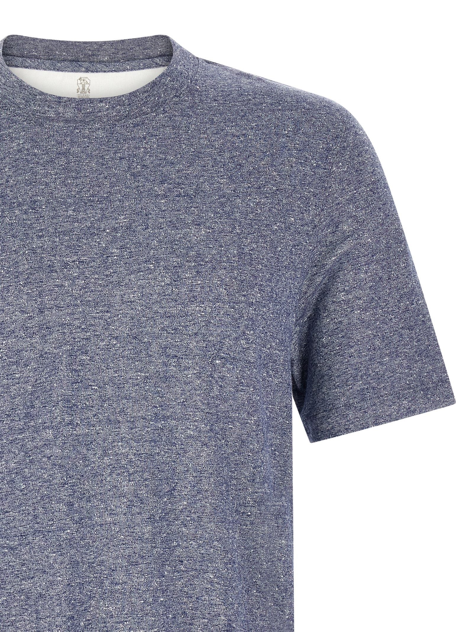 Brunello Cucinelli Mélange Linen Blend Shirt Blue