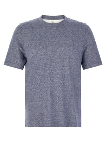 Brunello Cucinelli Mélange Linen Blend Shirt Blue