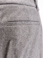BOSS Women's Melange Wool Blend Trousers Grey
