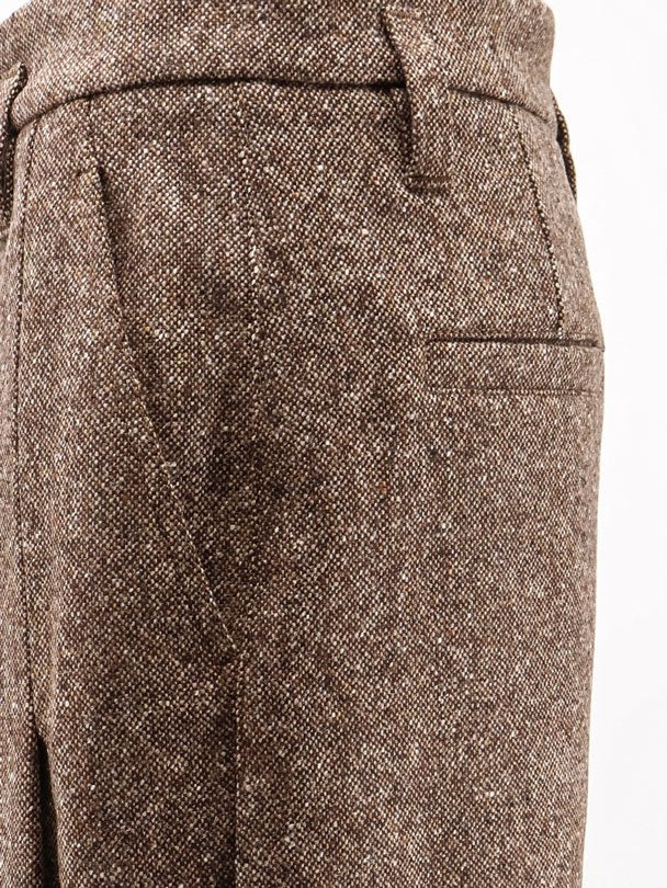 Brunello Cucinelli Women's Mélange Wool Blend Trousers Brown