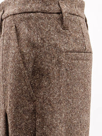 Brunello Cucinelli Women's Mélange Wool Blend Trousers Brown