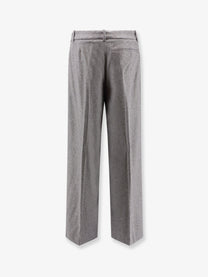BOSS Women's Melange Wool Blend Trousers Grey