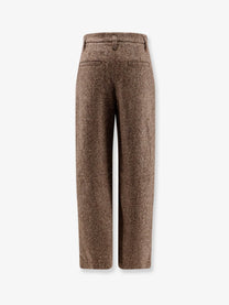 Brunello Cucinelli Women's Mélange Wool Blend Trousers Brown