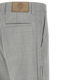 Brunello Cucinelli Mélange Wool Pants Grey, view 4