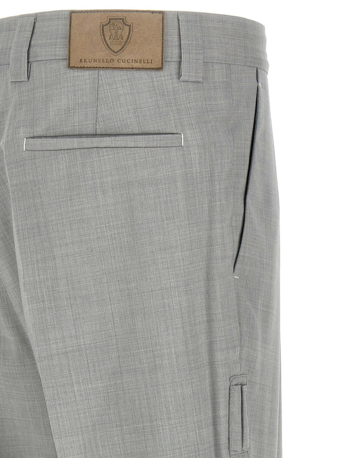 Brunello Cucinelli Mélange Wool Pants Grey, view 4