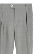 Brunello Cucinelli Mélange Wool Pants Grey, view 3