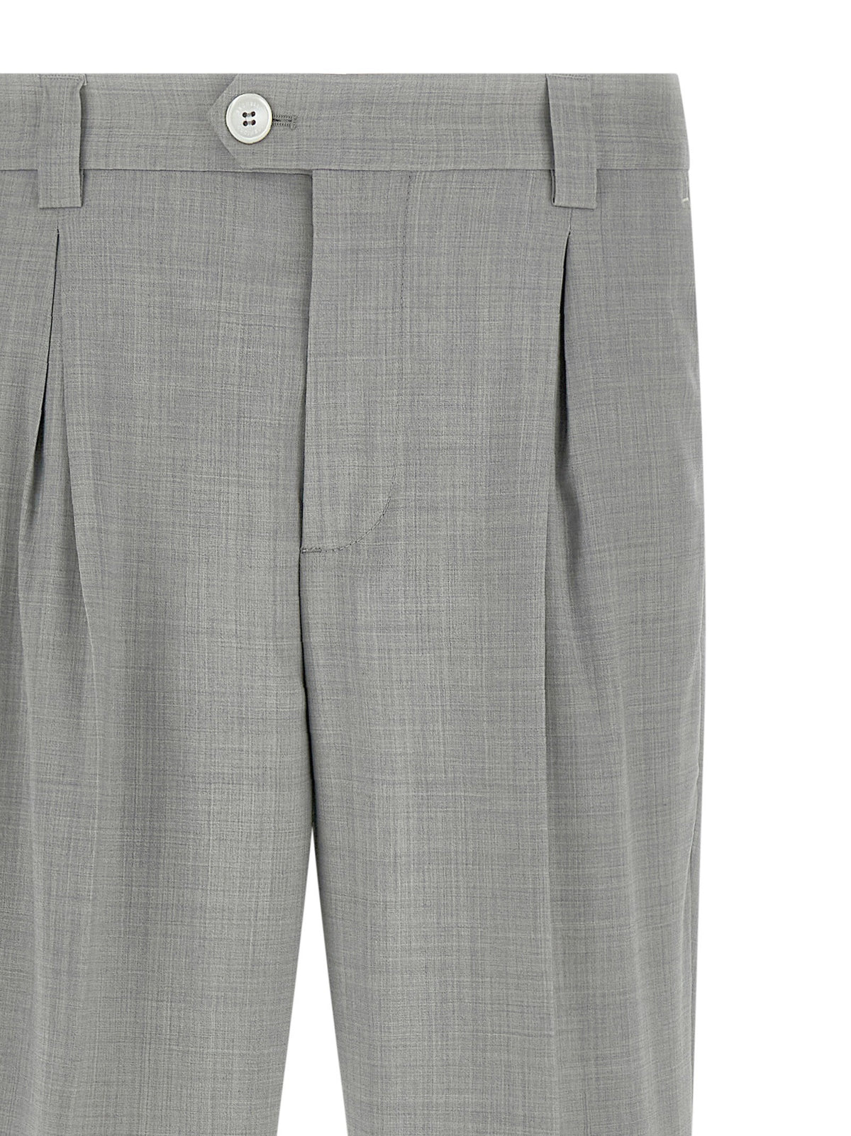 Brunello Cucinelli Mélange Wool Pants Grey, view 3