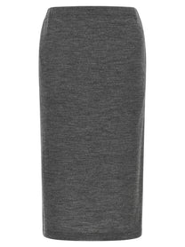 Junya Watanabe Mélange Wool Skirt Grey