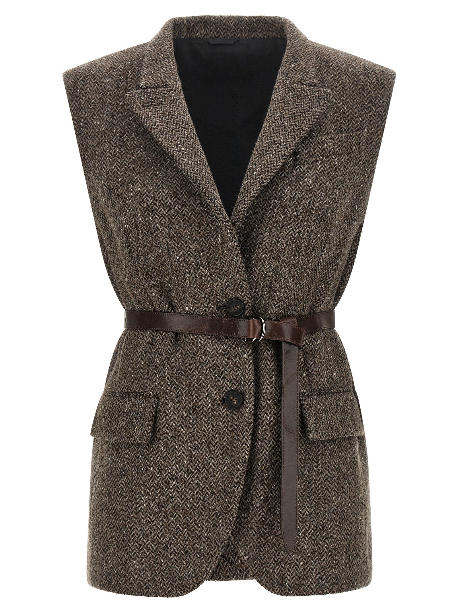 Brunello Cucinelli Women's Sleeveless Blazer Black