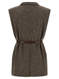 Brunello Cucinelli Women's Sleeveless Blazer Black