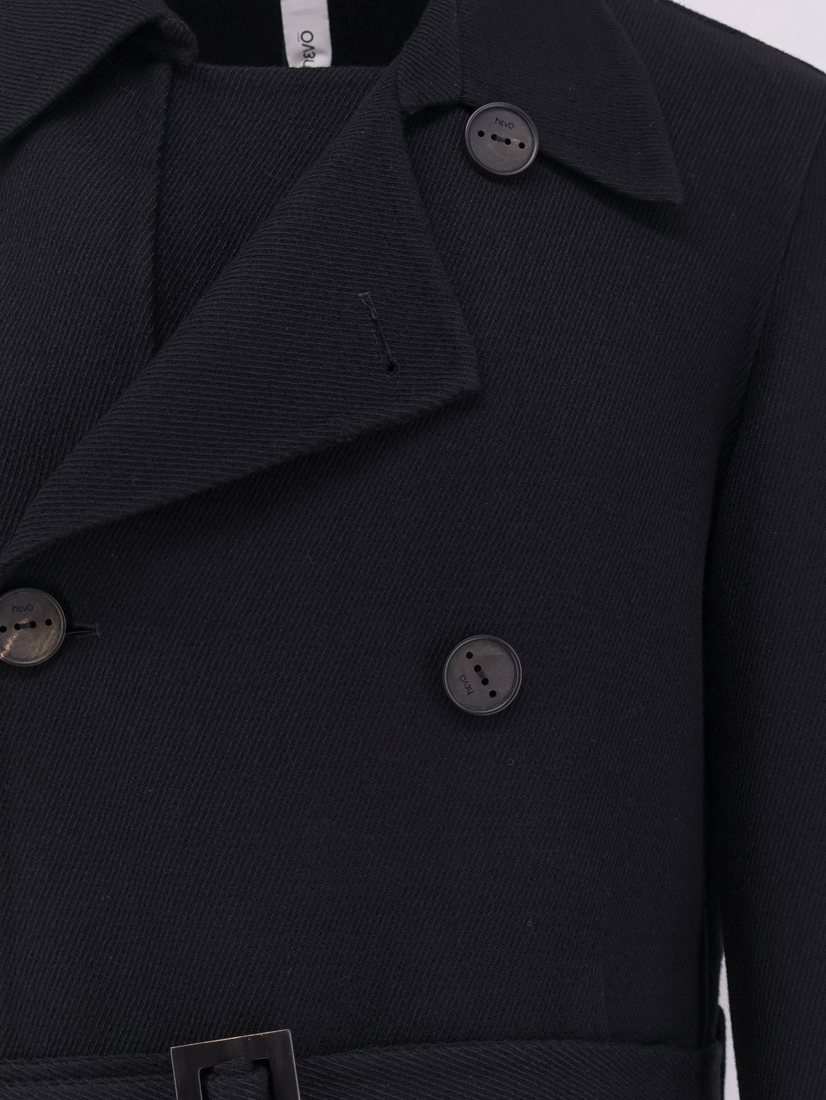 Hevò Men's Melendugno Wool Coat Black