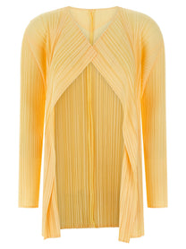 Pleats Please Issey Miyake Mellow Pleats Cardigan Yellow