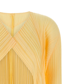 Pleats Please Issey Miyake Mellow Pleats Cardigan Yellow