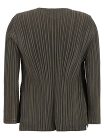 Pleats Please Issey Miyake Mellow Pleats Cardigan Green