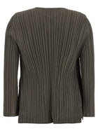Pleats Please Issey Miyake Mellow Pleats Cardigan Green
