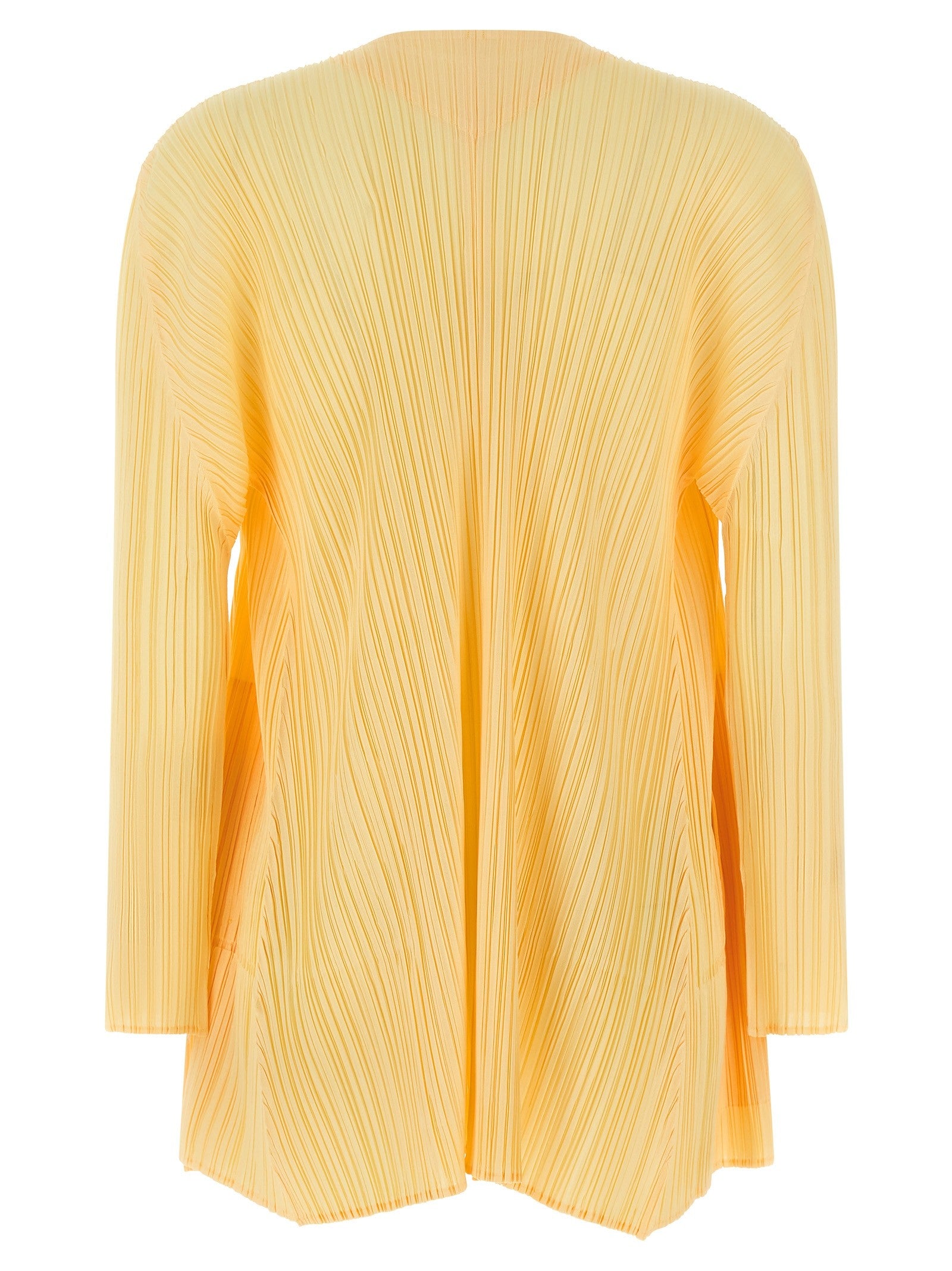 Pleats Please Issey Miyake Mellow Pleats Cardigan Yellow
