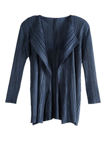 Pleats Please Issey Miyake Women's Mellow Pleats Coat Blue Pleats Please Issey Miyake