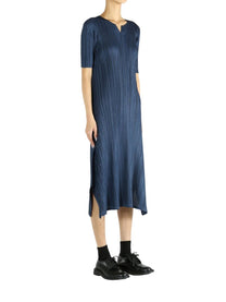 Pleats Please Issey Miyake Women's Mellow Pleats Midi Dress Blue Pleats Please Issey Miyake