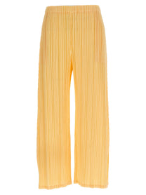 Pleats Please Issey Miyake Mellow Pleats Pants Yellow