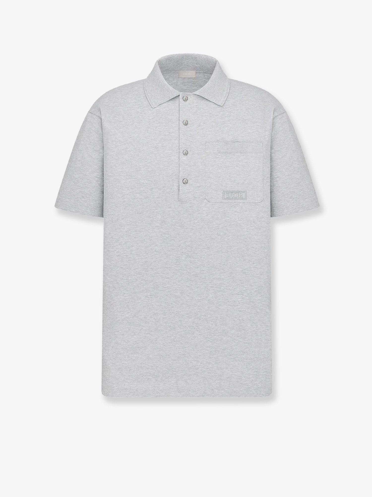 Dior Men's Élnge Cotton and Silk Polo Shirt Grey Dior