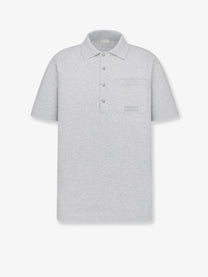 Dior Men's Élnge Cotton and Silk Polo Shirt Grey Dior